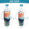 thumbnail image 6 of Yayeee 30oz Double-Wall Insulated Stainless Steel Tumbler with Handle Bottle, Floral Mountain, 6 of 8