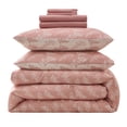 thumbnail image 2 of LammaLoe King Size Comforter Set, 7 Piece Botanical Bed in a Bag , Reversible Bedding Comforter Set with Sheets, Modern Bed Set, Bali Blush/Porcelain Glow, 2 of 6