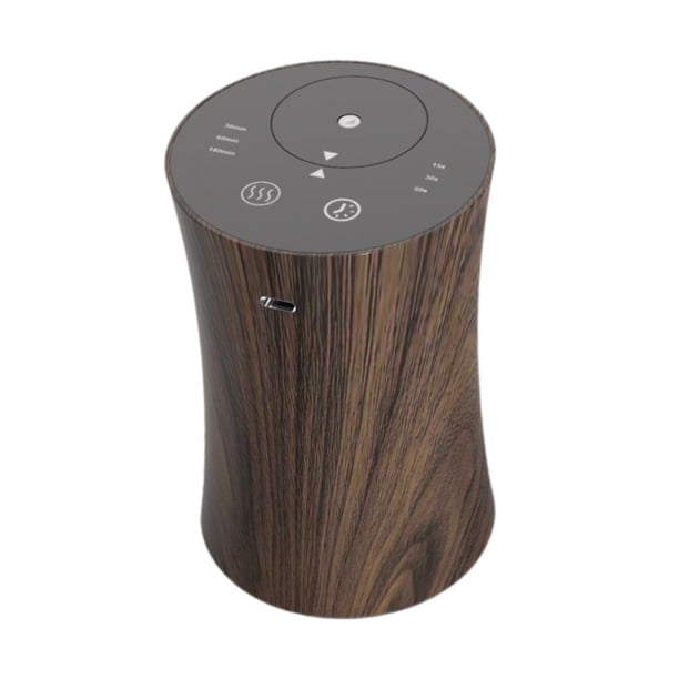 Difusor de aceites esenciales sin agua, silencioso, portátil e inalámbrico para coche. Grano de madera oscuro