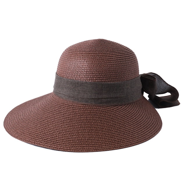 Txlixc Sombreros solares femeninos con cintas de arco y grandes accesorios de verano al aire libre Txlixc moda