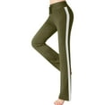 thumbnail image 2 of WEIYLL Pantalon de Yoga pour Femme à Couleurs Contrastées Taille Haute Coupe Ample Décontracté Extensible Pantalon Vert Armée TTTG, 2 of 7