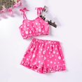 thumbnail image 2 of Girls' 2-Piece Outfit Set - Adorable Ruffled Sleeveless Top & Elastic Waist Shorts, Perfect Gift for Birthdays/Summer (1-8 Years), 2 of 8