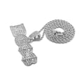 thumbnail image 2 of iJewelry2 Urban BOSS Script Pendant with Crystals Encrusted Silver-tone Rope Chain Necklace, 2 of 3