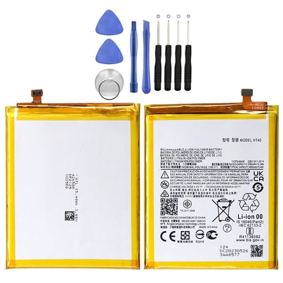 KIQ 3.85V 3760mAh Li-Ion Replacement Battery Compatible with Moto G Pure (2021) XT2163 (NT40) With TOOLKIT