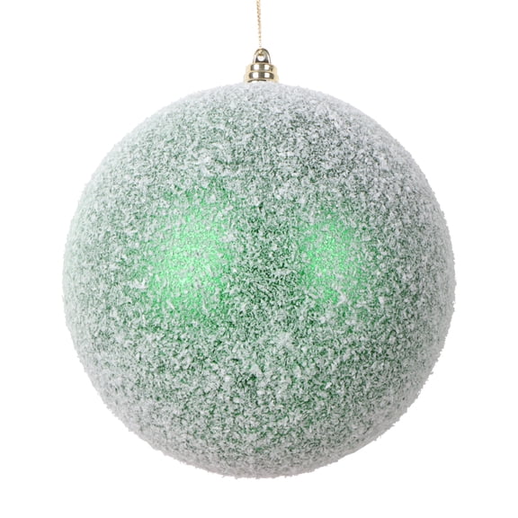 Vickerman 6" Green Matte Snow Covered Ornament, 2 per bag.