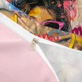 thumbnail image 4 of spefrowx Graffiti Abstract Girl Twin Duvet Cover for Kids, Pink Sunglass Paint Splash Twin Bedding, Pink Reversible, 2 Pieces, 1 Duvet Cover and 1 Pillowcase, 4 of 6