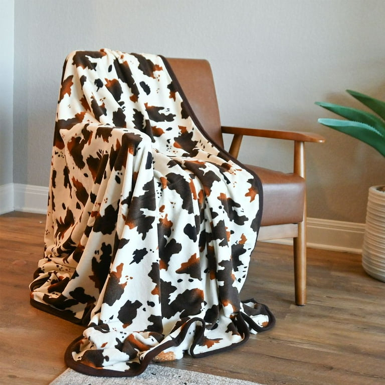 Shop LC Cow Print Blanket with 2 Cushion Covers Flannel Fleece Brown Cow Blanket Soft Lightweight Fuzzy Cow Print Blankets and Throws for All Seasons