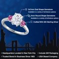 thumbnail image 2 of Gem Stone King 925 Sterling Silver White Moissanite and Pink Moissanite Engagement Ring for Women | 2.56 Cttw | Oval 9X7MM | Gemstone Birthstone | Size 7, 2 of 7