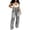 Gray, variant on Women's Denim Overalls, Adjustable Zipper Jumpsuit, Wash Blue Cowboy Bib Pants, Loose Fit Casual One-Piece For Streetwear Gray XL