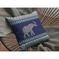 thumbnail image 4 of 18â€ Navy Ornate Elephant Indoor Outdoor Zippered Throw Pillow, 4 of 5