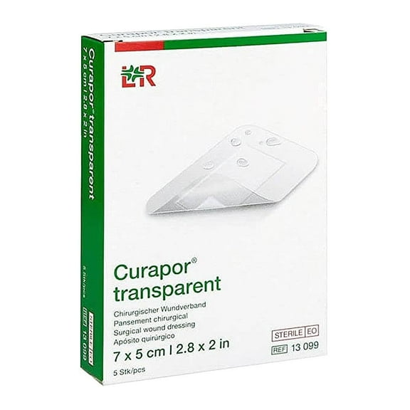 Apósito Curapor quirúrgica transparente 7 cm x 5 cm