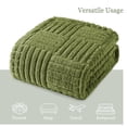 thumbnail image 6 of Whale Flotilla Fluffy Fleece Throw Blanket 50"x60" for Couch, Bed, Sofa, Fuzzy Soft Cozy Throw with Decorative Jacquard Pattern for All Season, Warm but Lightweight, Olive, 6 of 9