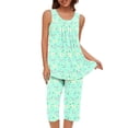 thumbnail image 2 of RMGVDSD 2 Pack Womens Pajamas Set Women Soft Sleepwear Sleeveless Tank Top And Capri Pants With Pocket Loungewear Sets Pajamas Set Jammies Fashion Clothes, 2 of 7