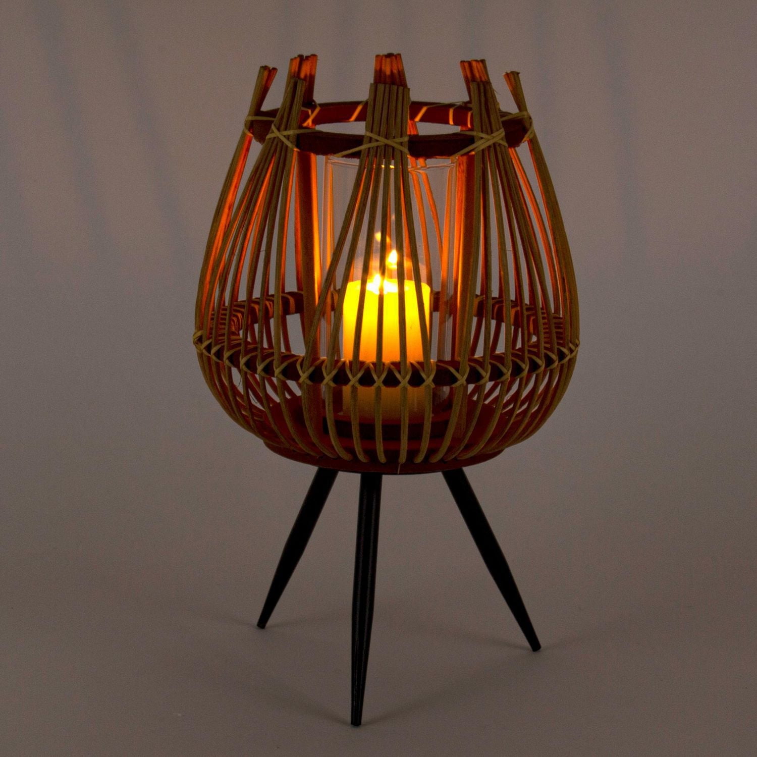 Truu Design Bougeoir décoratif en bambou avec pieds