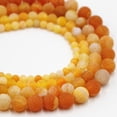 thumbnail image 1 of Granjero Gordo Juego de 2 piezas de cuentas de piedra natural desgastada de color naranja, pulsera de cuentas hecha a mano, accesorios para collar, 8 mm, 1 of 4