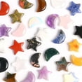 thumbnail image 3 of MATROOY 2pcs Natural Crystal Moon Star Carved Quartz Stone Reiki Healing Gift-Rose Quartz, 3 of 9