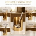 thumbnail image 4 of Stainless Steel Utensil Rest,Multi Function Kitchen Countertop Holder,Spatula And Ladle Storage Rack,Kitchen Gadget For Cooking Tools,Household Kitchen Accessory(Gold,1 Count), 4 of 9