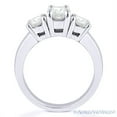 thumbnail image 3 of Round Brilliant Cut Charles & Colvard Moissanite 3-Stone Engagement Ring in 14k White Gold, 3 of 4