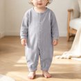 thumbnail image 2 of KJameas Baby Boys Girls Romper Basic Solid Color Snap Button Ribbed Knit, 2 of 5