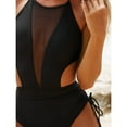 thumbnail image 5 of Cupshe Women's One Piece Swimsuit Mesh Cutout Ruched Drawstring Monokini Swimwear, 5 of 8