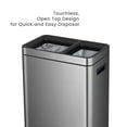 thumbnail image 6 of Home Zone Living 13 gal Dual Kitchen Open Top Garbage Can, Stainless Steel, 6 of 9
