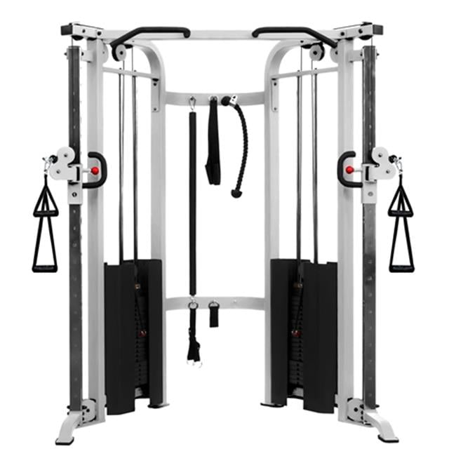 Functional Trainer Cable Machine with Dual 200 lbs Weight Stacks, White