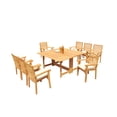 thumbnail image 4 of Grade-A Teak Dining Set: 8 Seater 9 Pc: 60" Square Rectangle Butterfly Table And 8 Hari Stacking Arm Chairs Outdoor Patio WholesaleTeak #51HR1409, 4 of 4