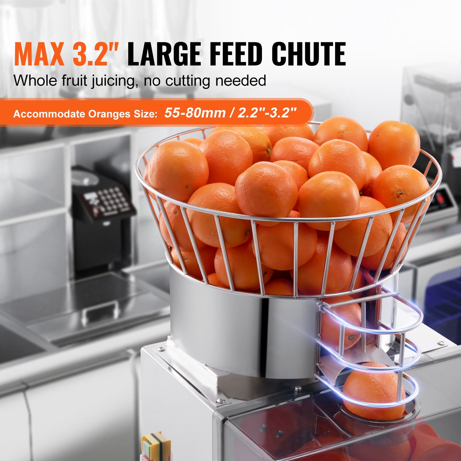 KFFKFF Commercial 120W Orange Juicer Machine Automatic Juice Squeezer Extractor