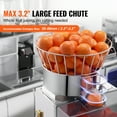 thumbnail image 3 of VEVOR Commercial Orange Juicer Machine, 120W Automatic Feeding Juice Extractor, Stainless Steel Juice Extractor for 25 Oranges Per Minute, with Pull-Out Filter Box, PC Cover, 3 of 9