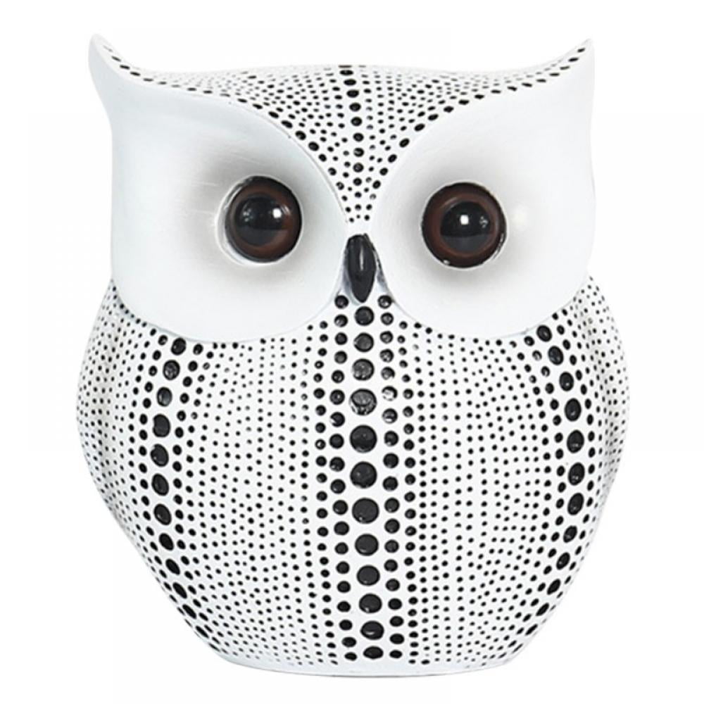 Owl Statue Decor Small Crafted Buho Figurines for Home Decor Accents,... White 