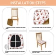 thumbnail image 4 of White Cow Strawberry Cow Pattern Seat Covers for Dining Room Chairs Set Of 4,Stretch Printed Washable Chair Seat Cover with Elastic Ties and Button,Removable Waterproof Couch Cushion Covers, 4 of 6