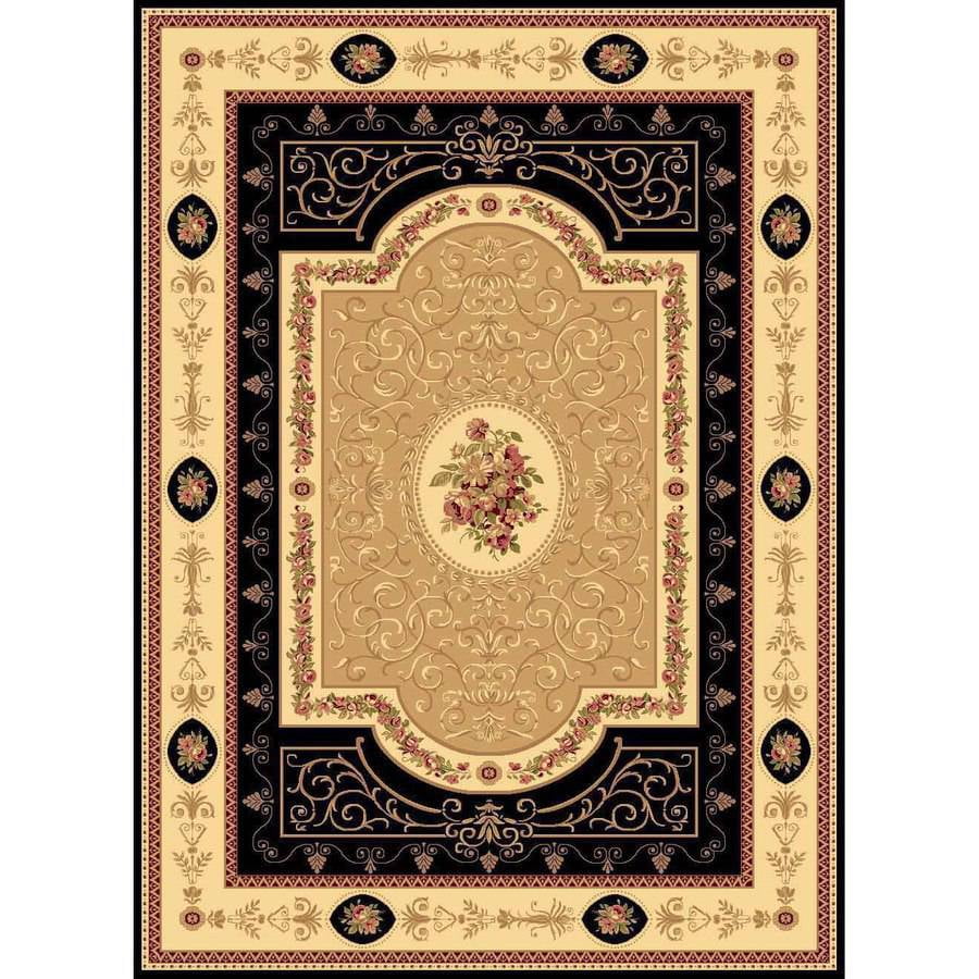 Rugs America New Vision Collection F. Aubusson Black 1365BLK