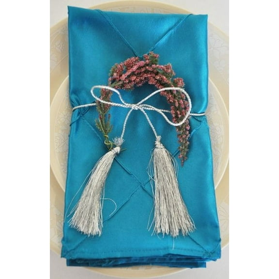Wedding Linens Inc. 10 pcs 20"x 20" Premium Pintuck Taffeta Table Linen Napkins for Party Wedding Reception Catering Dining Home Restaurants - Turquoise