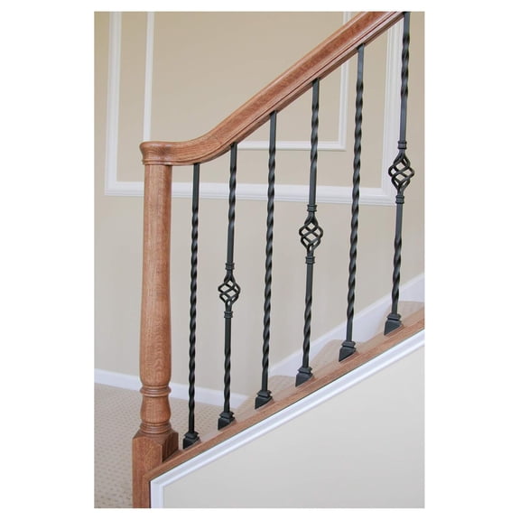Black 16.3.2 Angled Base Shoes for 1/2 inch Square Iron Balusters for Stair Remodel, Box of 10 Satin Black