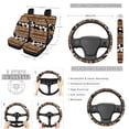 thumbnail image 2 of Yuyamidu Brown Aztec 13 Pcs Car Seat Covers Full Set Car Steering Wheel Accessories Car Seat Belt Cover Auto Rear View Mirror Cover Trash Bin Coasters Cow Print Keychain Chapstick Holder, 2 of 5