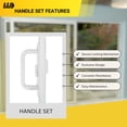 thumbnail image 2 of Sliding Glass Door 8.5" Handle Set Replacement - 3-15/16" Hole Spacing, Corrosion Resistant, Aluminum Alloy - Fix and Replace Patio Door Handles - Offset Latch, 2 of 11