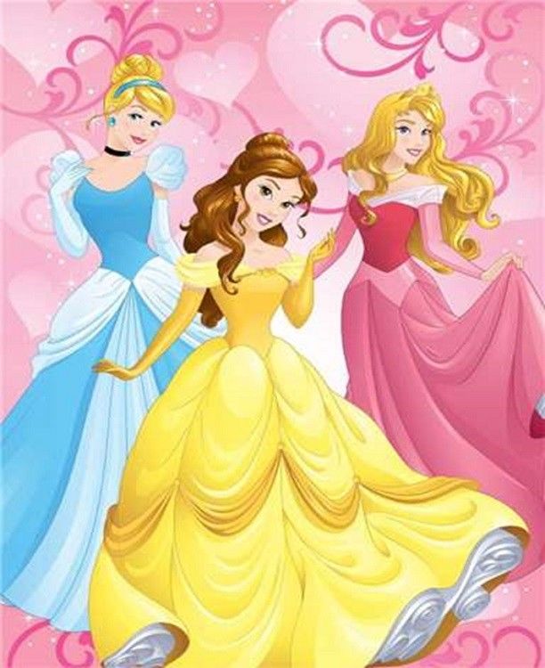 Disney PRINCESS Plush Ultra Soft Toddler Raschel Blanket 40" x 50