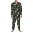 thumbnail image 3 of Sikiie Cute plant fox Mens Pajama Set, Soft Warm Long Sleeve Sleepwear, Cozy Button-Down Pjs for Men-X-Large, 3 of 7