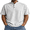 White, variant on AZoiNM Men's Relaxed Fit Henley Polo Shirt, Short Sleeve Band Collar Top with Contrast Topstitching, Casual Curved Hem Shirt for Men, Sizes S-5XL
