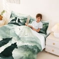 thumbnail image 3 of Manfei Wild Wolves Queen Sheets,Natural Mountain Queen Sheet Sets,Green,4 Pieces,1 Flat Sheet, 1 Fitted Sheet and 2 Pillowcases, 3 of 6