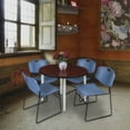 thumbnail image 2 of Regency Kahlo 42 in. Round Breakroom Table- Mahogany Top, Chrome Base & 4 Zeng Stack Chairs- Blue, 2 of 8