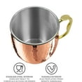 thumbnail image 4 of Oggi Set of 2 Hammered Stainless Steel Moscow Mule Mugs- 18oz Copper Plated Moscow Mule Cups w/EZ-Grip Handle, Cocktail Cart & Home Bar Accessories, Great Kitchen Gifts 18 oz Hammered (Set of 2), 4 of 9