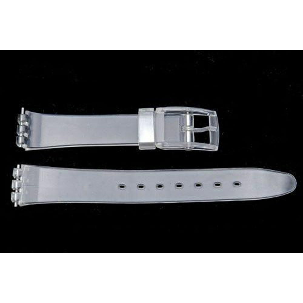 Bandenba Swatch Replacement Clear Mens 17mm Plastic Watch Band