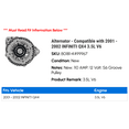 thumbnail image 2 of Alternator - Compatible with 2001 - 2002 INFINITI QX4 3.5L V6, 2 of 4