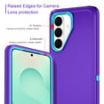 thumbnail image 2 of I-HONVA Compatible with Samsung Galaxy S26 Plus Case,3-Layer Military-Grade Drop Protection Anti-Slip Bumper Rugged Shockproof Dustproof Protection Phone Case,Purple Green, 2 of 6