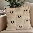 thumbnail image 5 of Gumesh Halloween Decor Throw Pillow Covers-18x18 Inches Ivory Cute Ghost Hugging Pumpkin, Plush Soft for Spooky Season & Cozy Fall Decor, 5 of 6