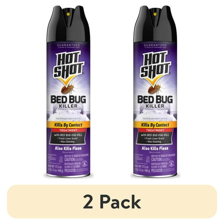 (2 pack) Hot Shot Indoor Pyrethroid-Resistant Bed Bug Killer, 17.5 Ounces