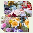 thumbnail image 6 of Uxcell Crochet Flowers Handmade Knitting Rose Artificial Woven Small Potted for Gifts Decor Gradient Green, 6 of 6