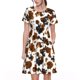 thumbnail image 1 of Easygdp Cow Tie Dye para Vestido Transpirable de Mujer, Vestido Suelto de Manga Corta con Pliegues y Bolsillos para el Verano, 1 of 6