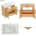 thumbnail image 3 of Christopher Knight Home Rustic 36" Bathroom Vanity with Ceramic Sink, Woven Rattan Doors, Natural, 3 of 12